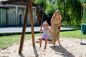 children's playground family camping landes